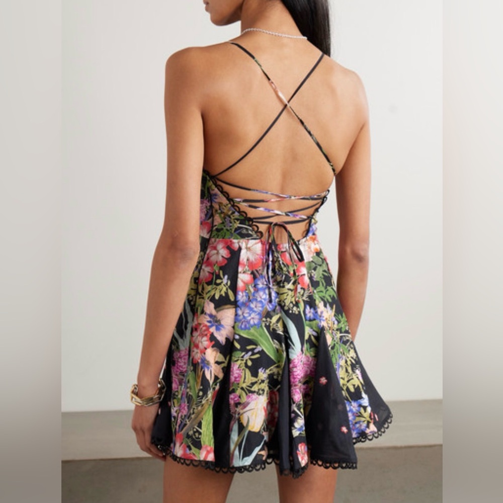 Charo Ruiz Marlene floral print cotton blend voile mini dress - Picture 3 of 5